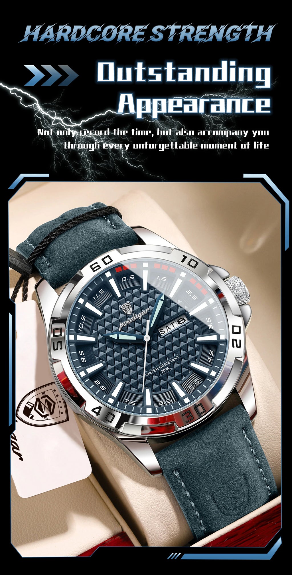POEDAGAR Watch 895 – Timeless Elegance & Steel Robustness