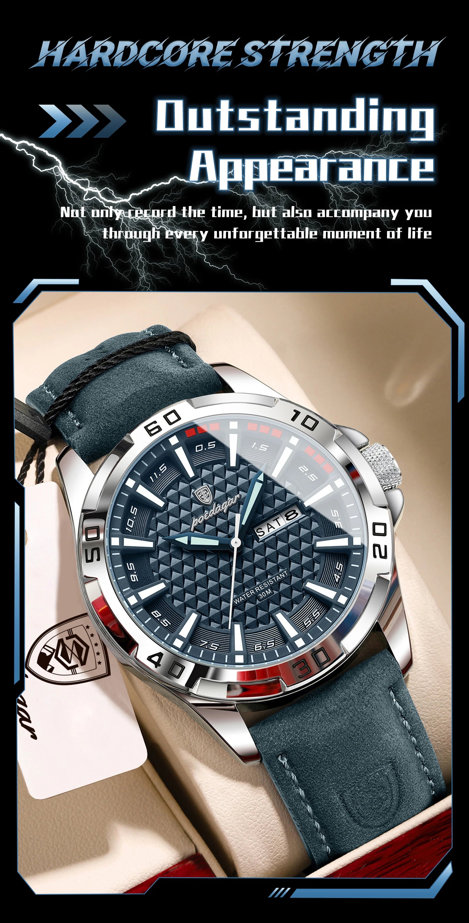 POEDAGAR Watch 895 – Timeless Elegance & Steel Robustness
