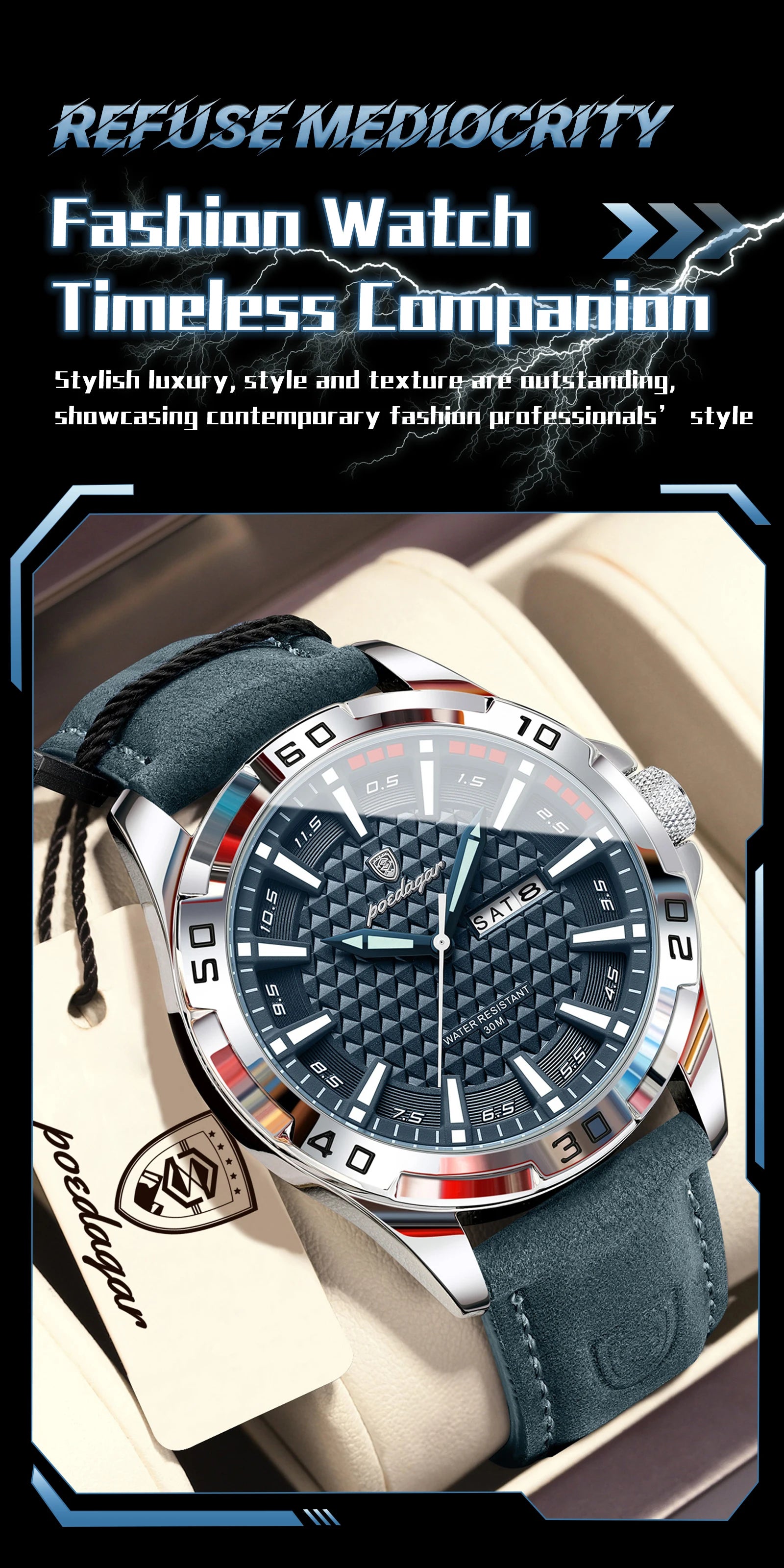 POEDAGAR Watch 895 – Timeless Elegance & Steel Robustness