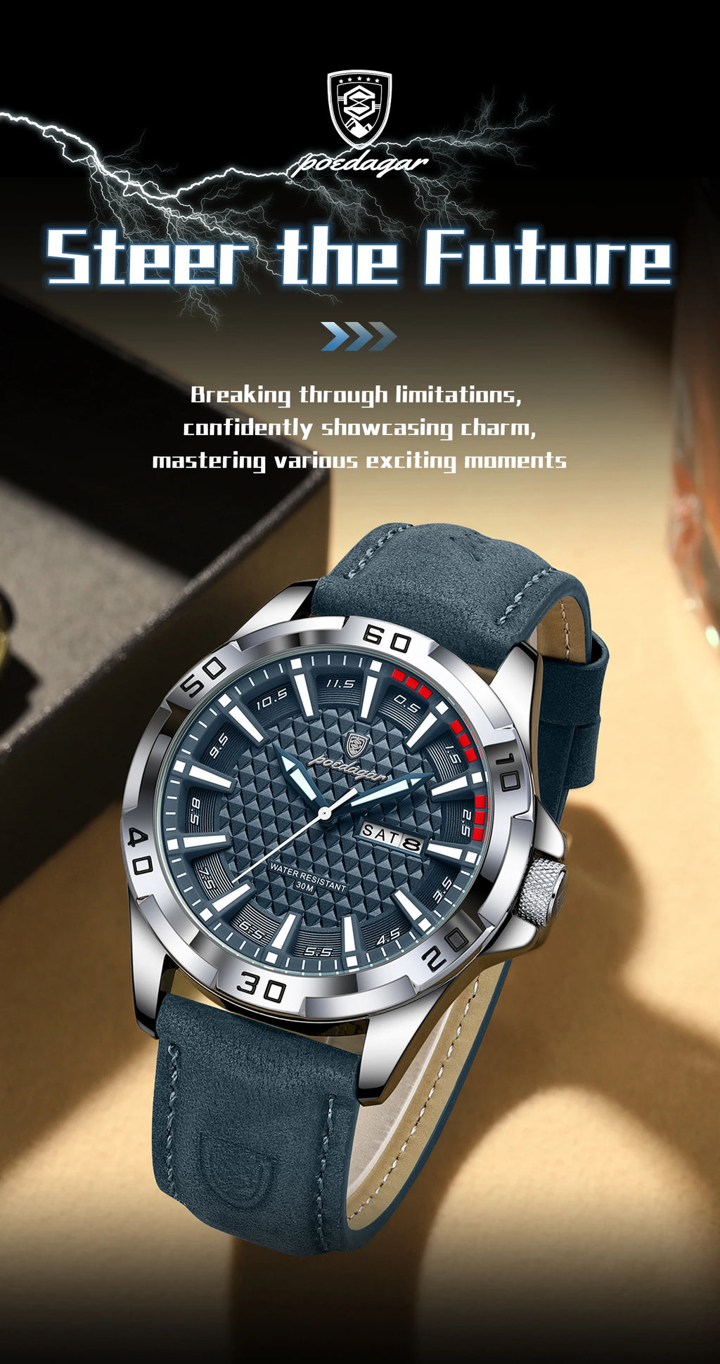 POEDAGAR Watch 895 – Timeless Elegance & Steel Robustness