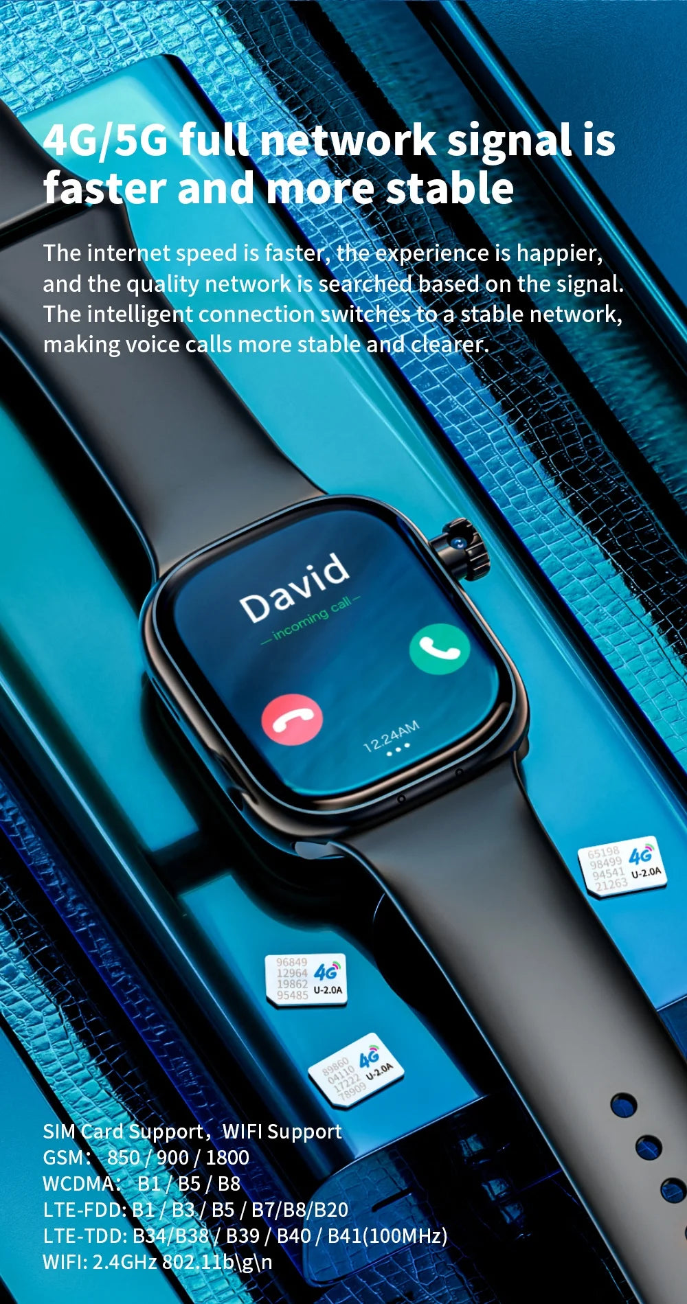 Zestbolt VP39 – Smartwatch 4G Android 12 avec Carte SIM & GPS