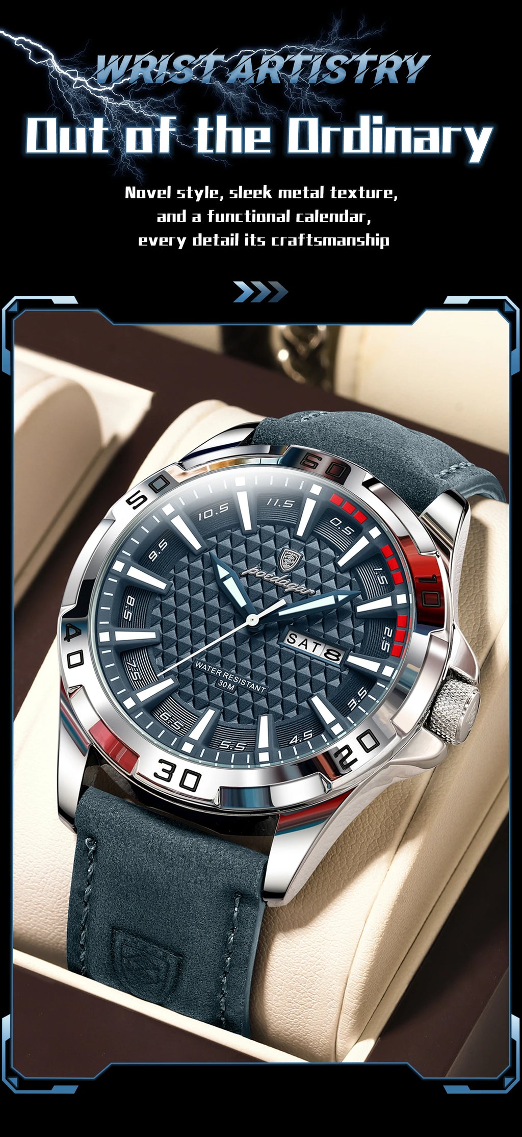 POEDAGAR Watch 895 – Timeless Elegance & Steel Robustness