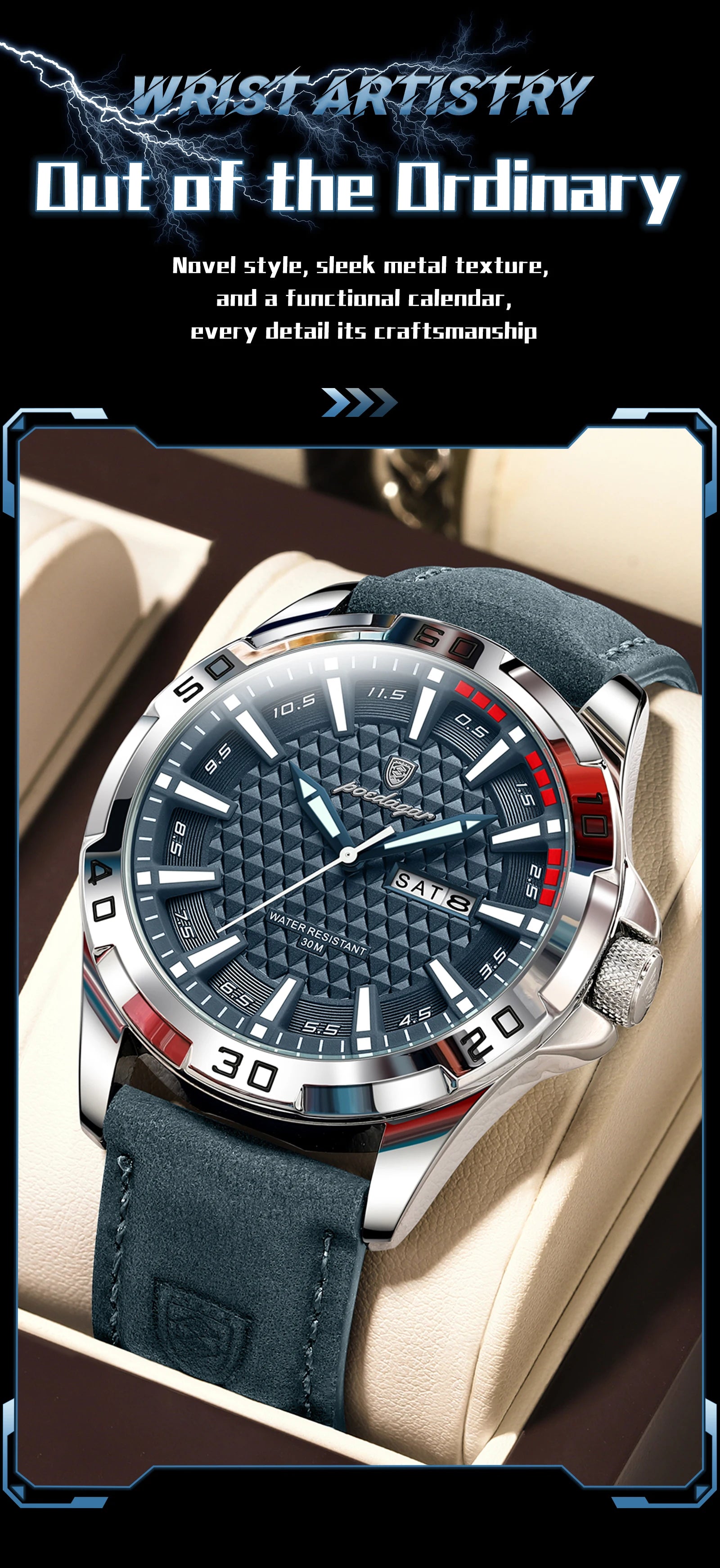 POEDAGAR Watch 895 – Timeless Elegance & Steel Robustness