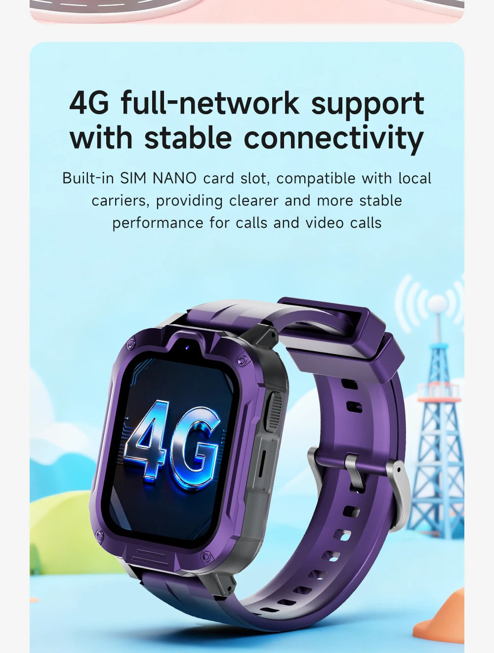 FIDI – Montre Connectée Enfant 4G GPS avec Vidéo-Appel & SOS