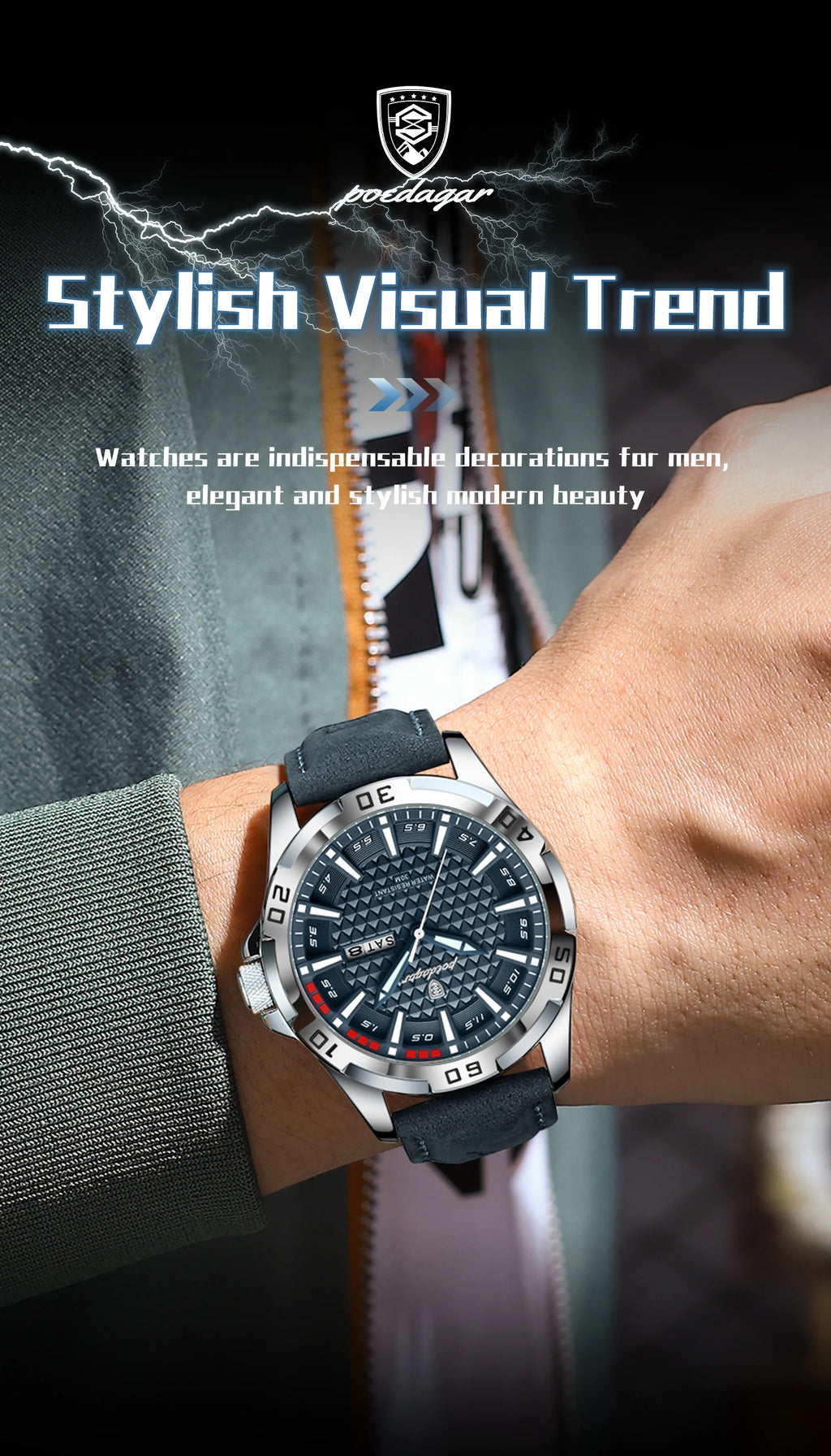 POEDAGAR Watch 895 – Timeless Elegance & Steel Robustness