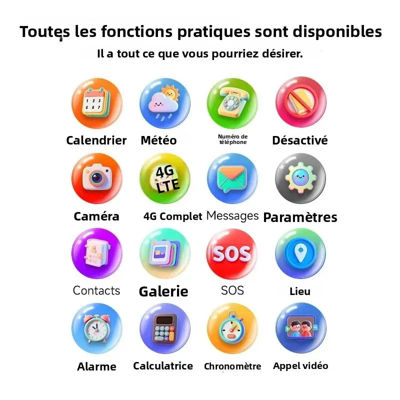 FIDI – Montre Connectée Enfant 4G GPS avec Vidéo-Appel & SOS