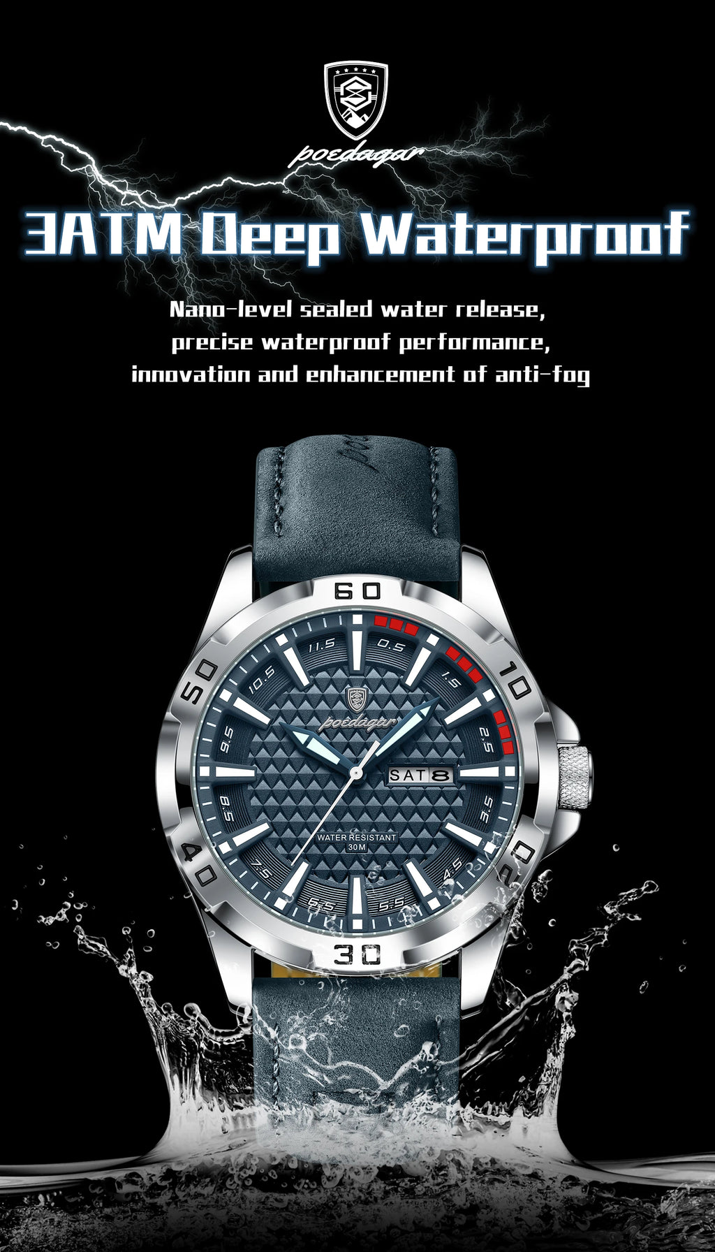 POEDAGAR Watch 895 – Timeless Elegance & Steel Robustness