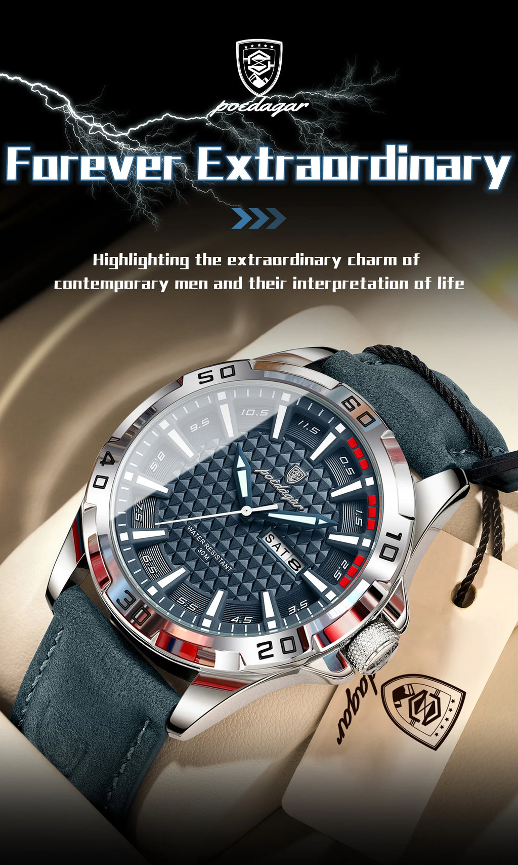 POEDAGAR Watch 895 – Timeless Elegance & Steel Robustness