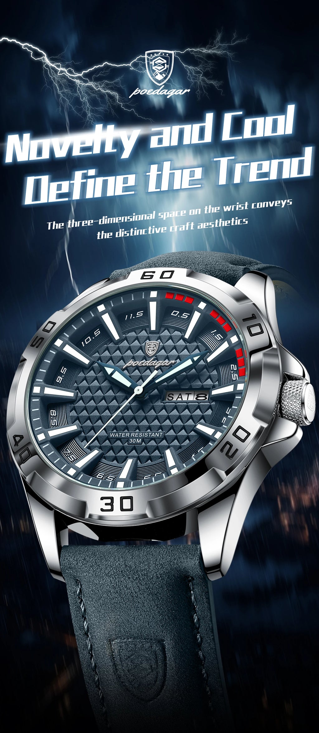 POEDAGAR Watch 895 – Timeless Elegance & Steel Robustness